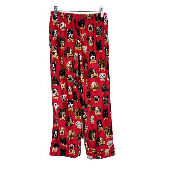 Nick & Nora Flannel Dog Breeds Milk Bone Pajama Set Red Kid's Size Large 10/12 - Picture 9 of 16